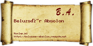Beluzsár Absolon névjegykártya